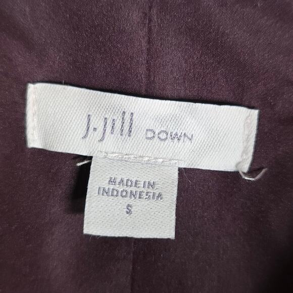 J.jill Down Burgundy Small long length Vest with Zip & Side Zip. Warm Soft Comfy - Picture 3 of 16